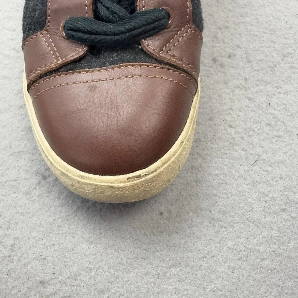 Tory Burch Shearling Wool Felt Shoes Womens Size 9 Brown Low Top Casual Sneakers